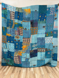 Patchwork Cotton Kantha Quilt King