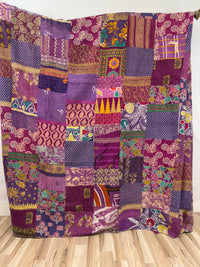 Patchwork Cotton Kantha Quilt King