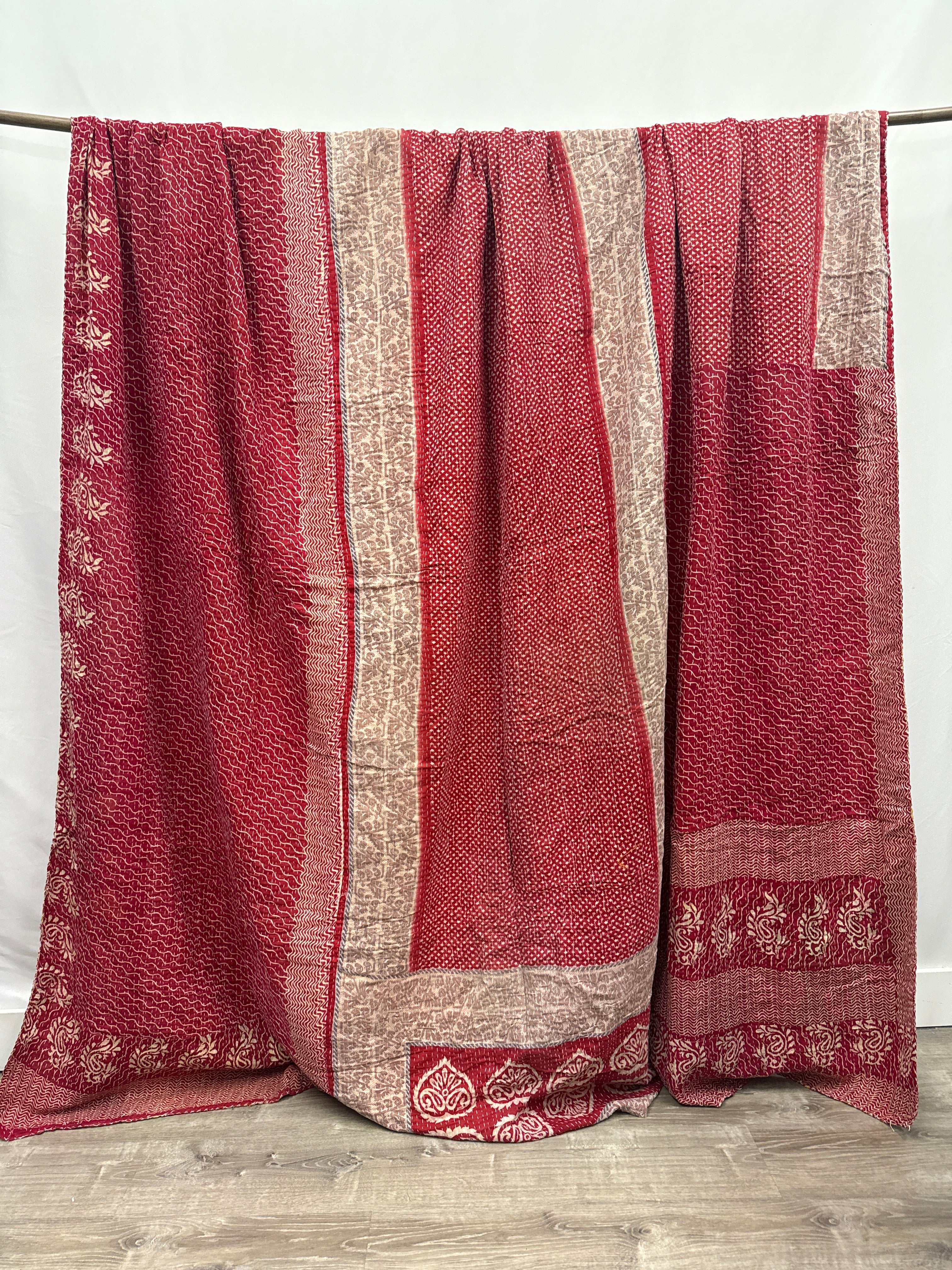 Patchwork Cotton Kantha Quilt King