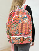 Coral Quilted Backpack