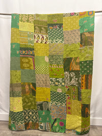 Patchwork Vintage Cotton Kantha Quilt - Queen