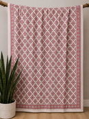 Pink Burst Block Print Cotton Kantha Quilt