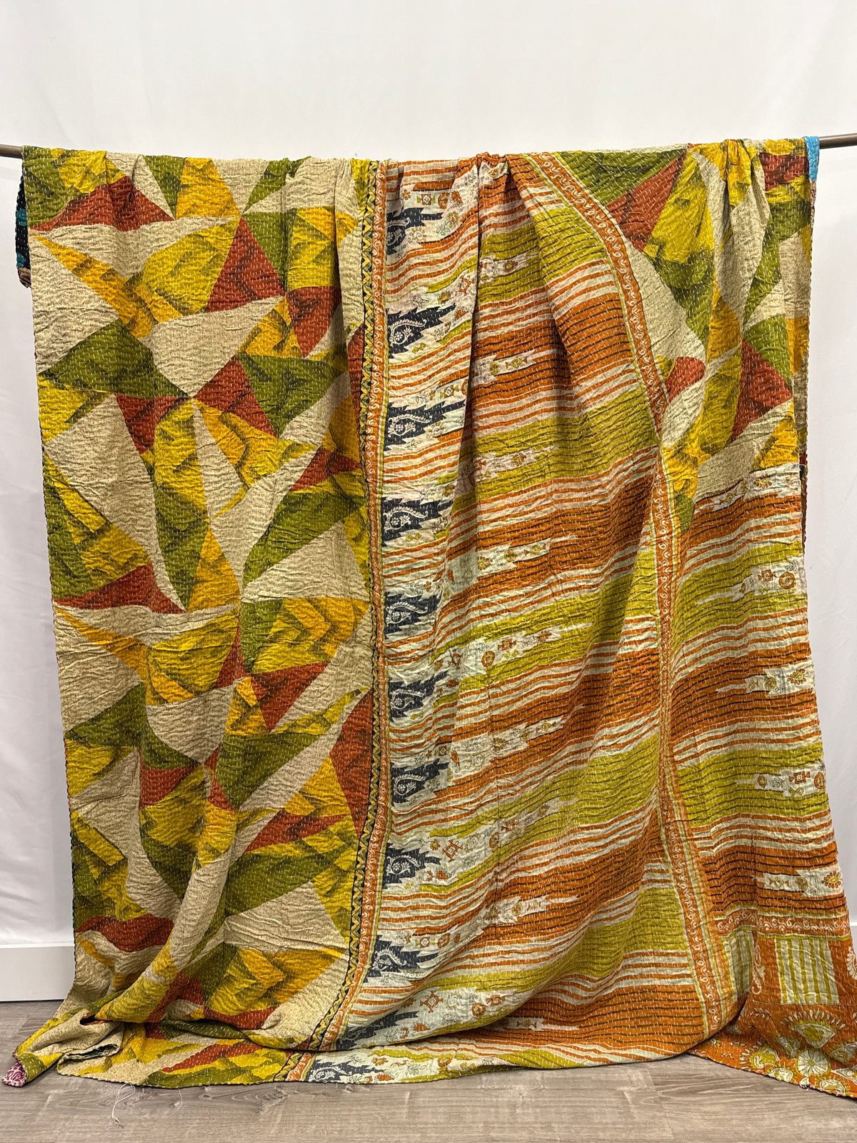Patchwork Cotton Kantha Quilt King