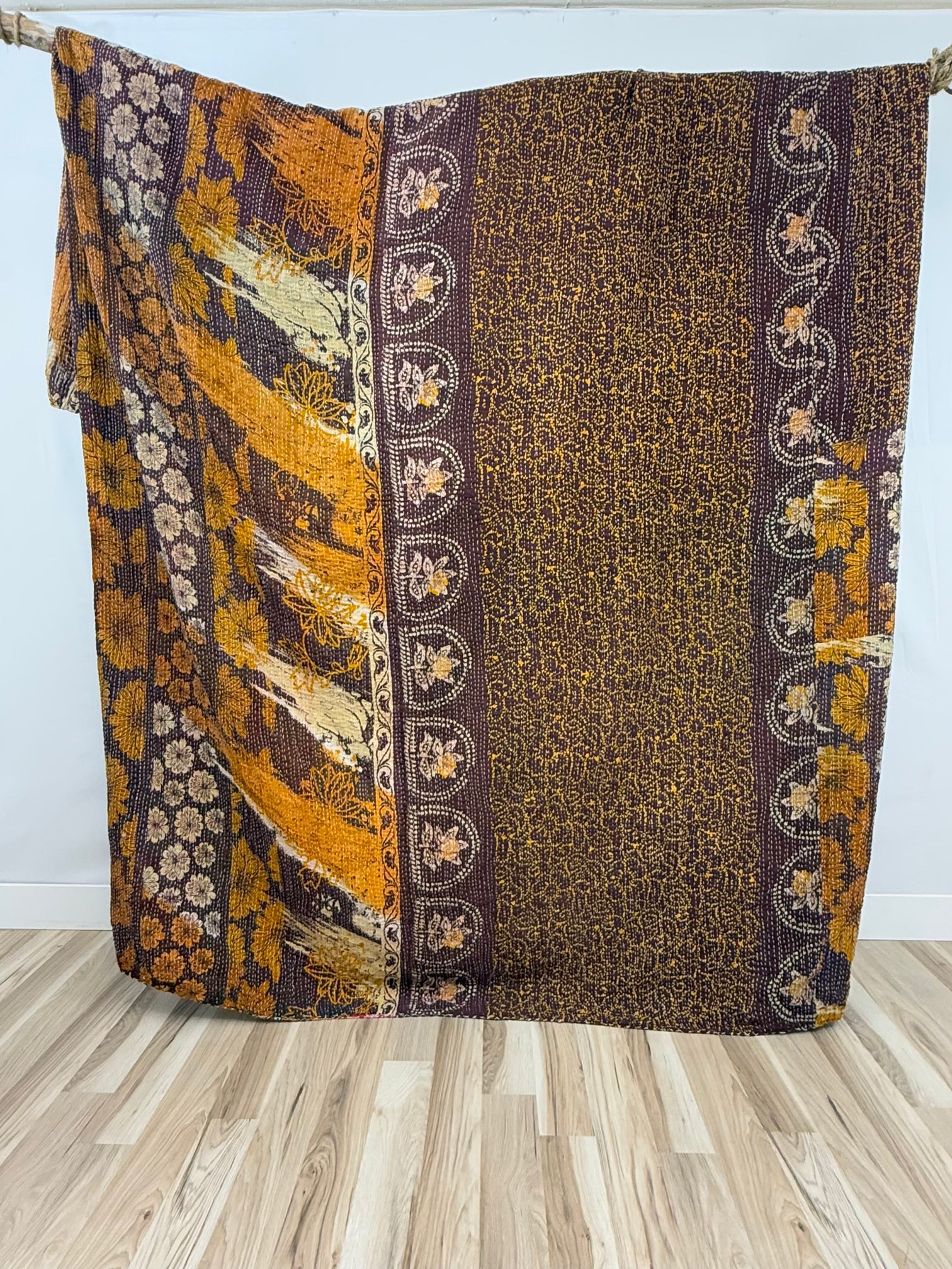 Patchwork Cotton Kantha Quilt King