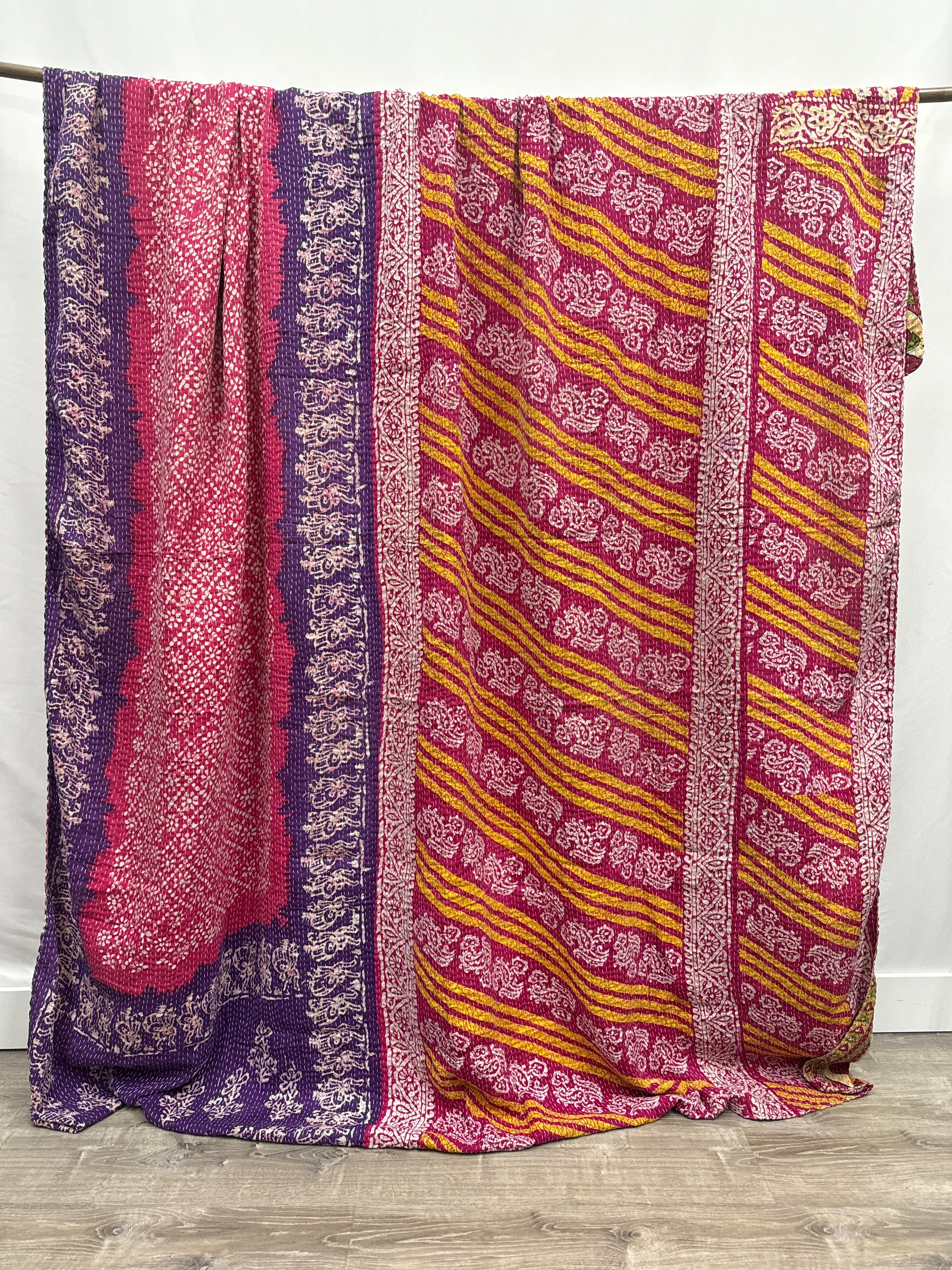 King Vintage Cotton Kantha Quilt