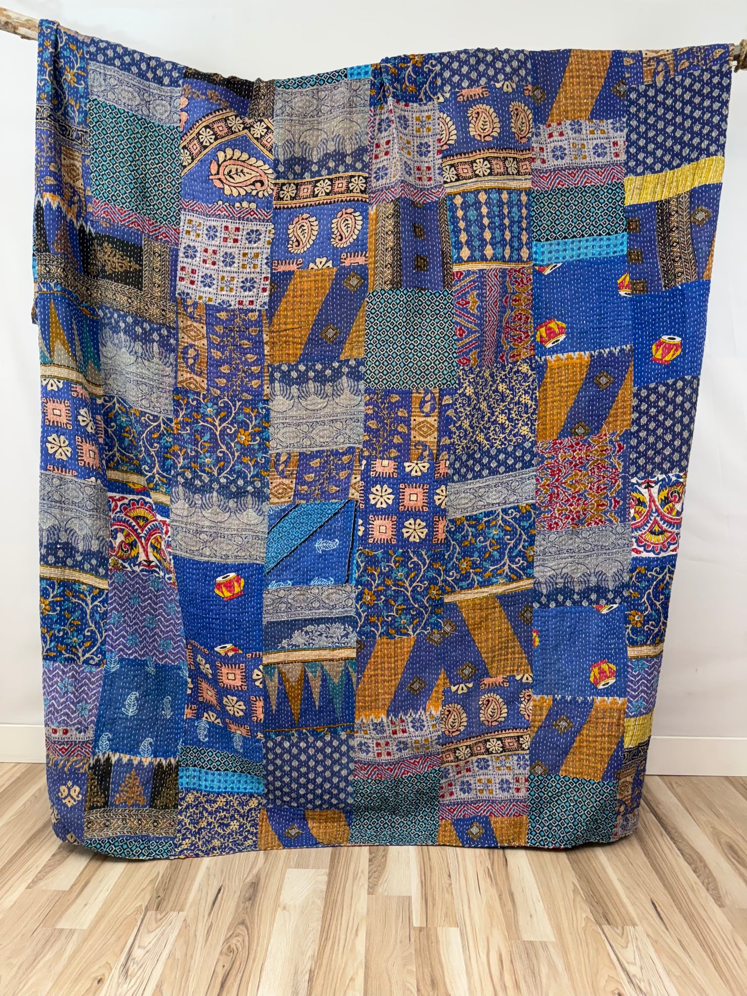 Patchwork Cotton Kantha Quilt King