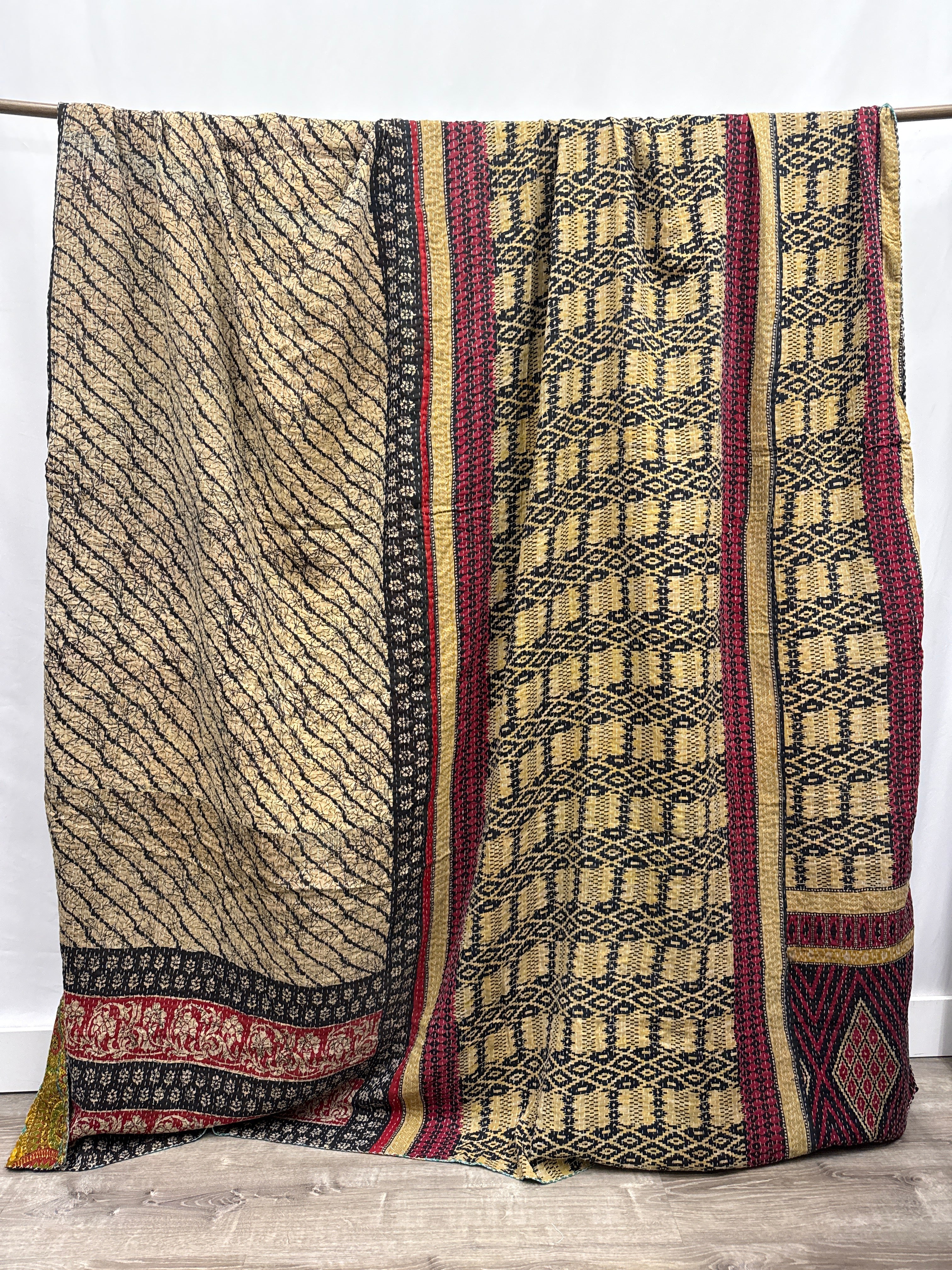 King Vintage Cotton Kantha Quilt