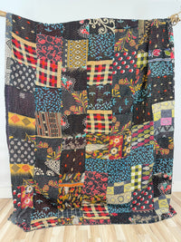 Patchwork Cotton Kantha Quilt King