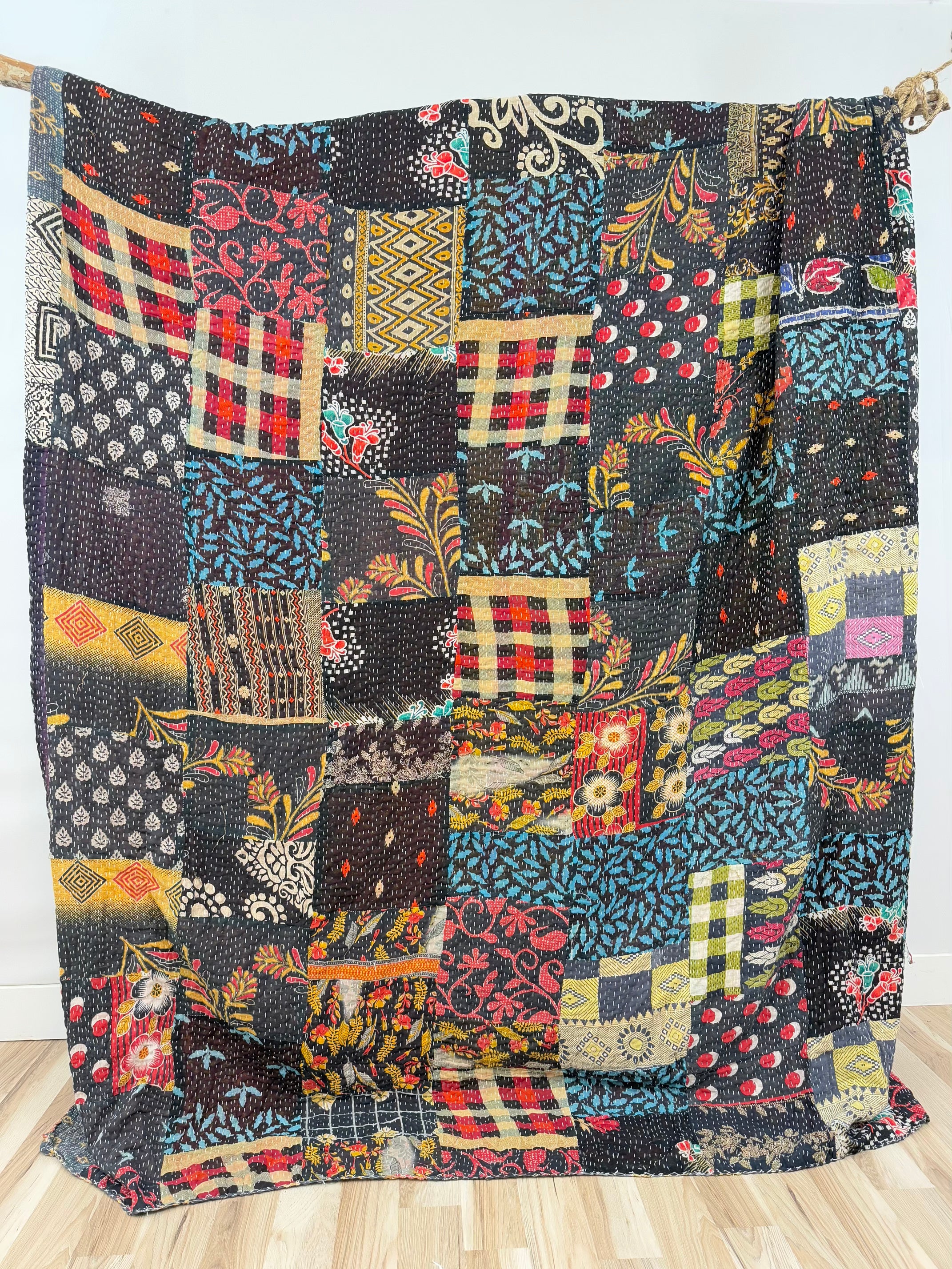 Patchwork Cotton Kantha Quilt King