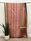 Twin Vintage Cotton Kantha Quilt