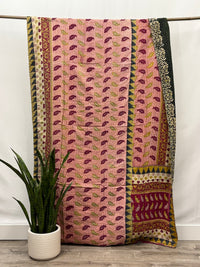 Twin Vintage Cotton Kantha Quilt