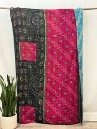 Twin Vintage Cotton Kantha Quilt