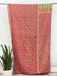 Twin Vintage Cotton Kantha Quilt