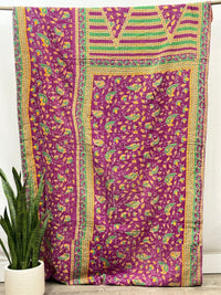 Twin Vintage Cotton Kantha Quilt