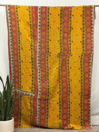 Twin Vintage Cotton Kantha Quilt