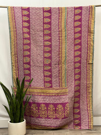 Patchwork Vintage Cotton Kantha Quilt - Twin