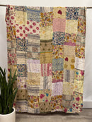 Patchwork Vintage Cotton Kantha Quilt - Twin