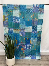 Patchwork Vintage Cotton Kantha Quilt - Twin