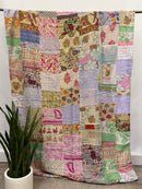 Patchwork Vintage Cotton Kantha Quilt - Twin