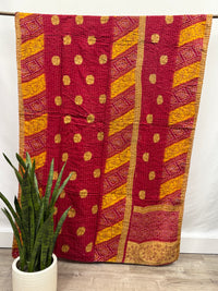 Patchwork Vintage Cotton Kantha Quilt - Twin
