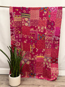Patchwork Vintage Cotton Kantha Quilt - Twin