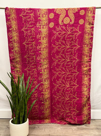 Patchwork Vintage Cotton Kantha Quilt - Twin