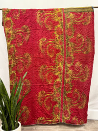 Twin Vintage Cotton Kantha Quilt