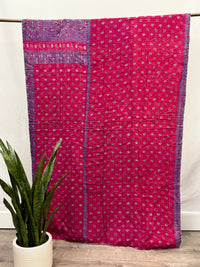 Twin Vintage Cotton Kantha Quilt