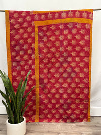 Twin Vintage Cotton Kantha Quilt