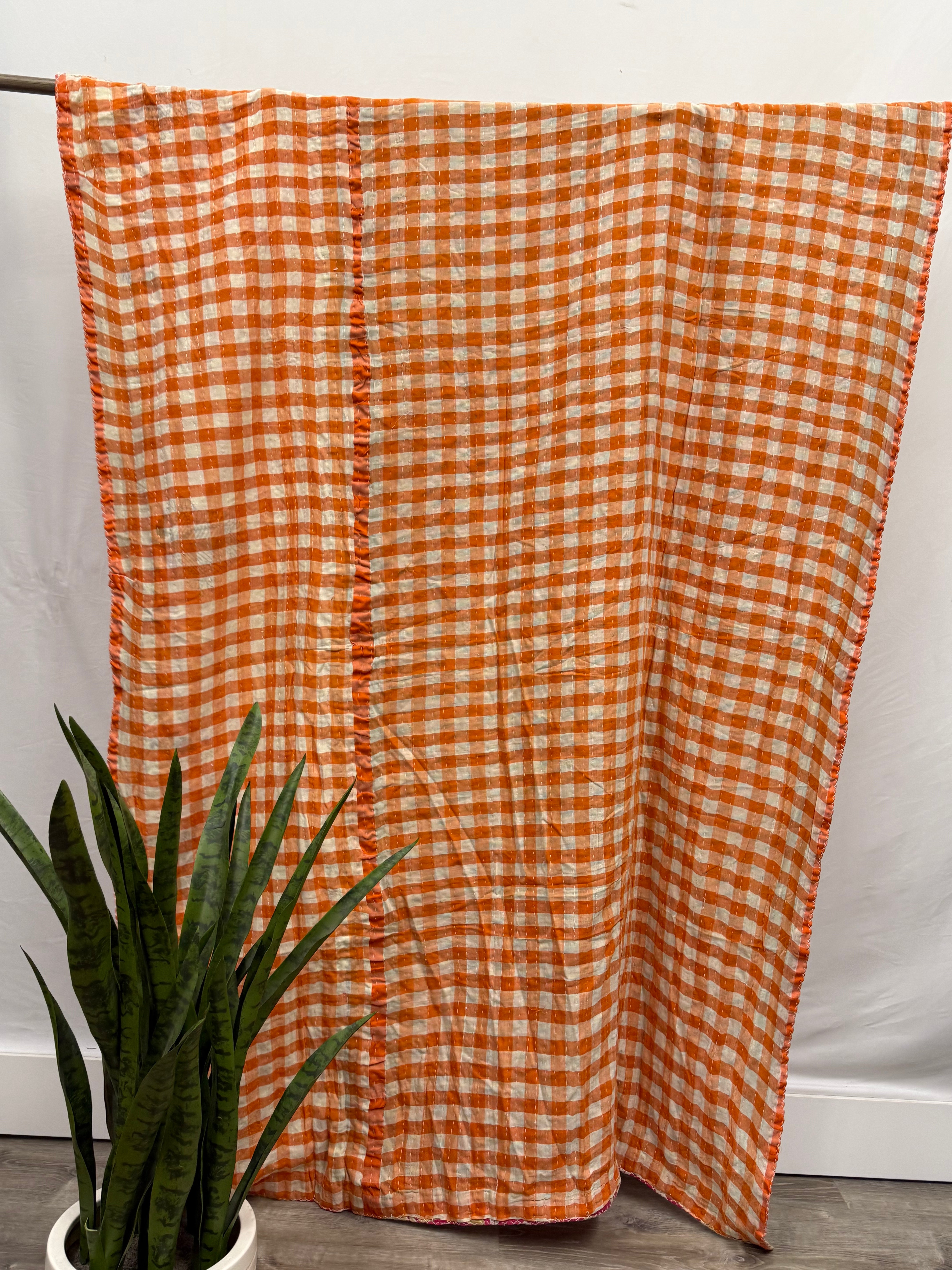Twin Vintage Cotton Kantha Quilt
