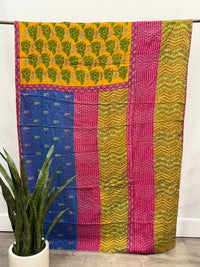 Twin Vintage Cotton Kantha Quilt