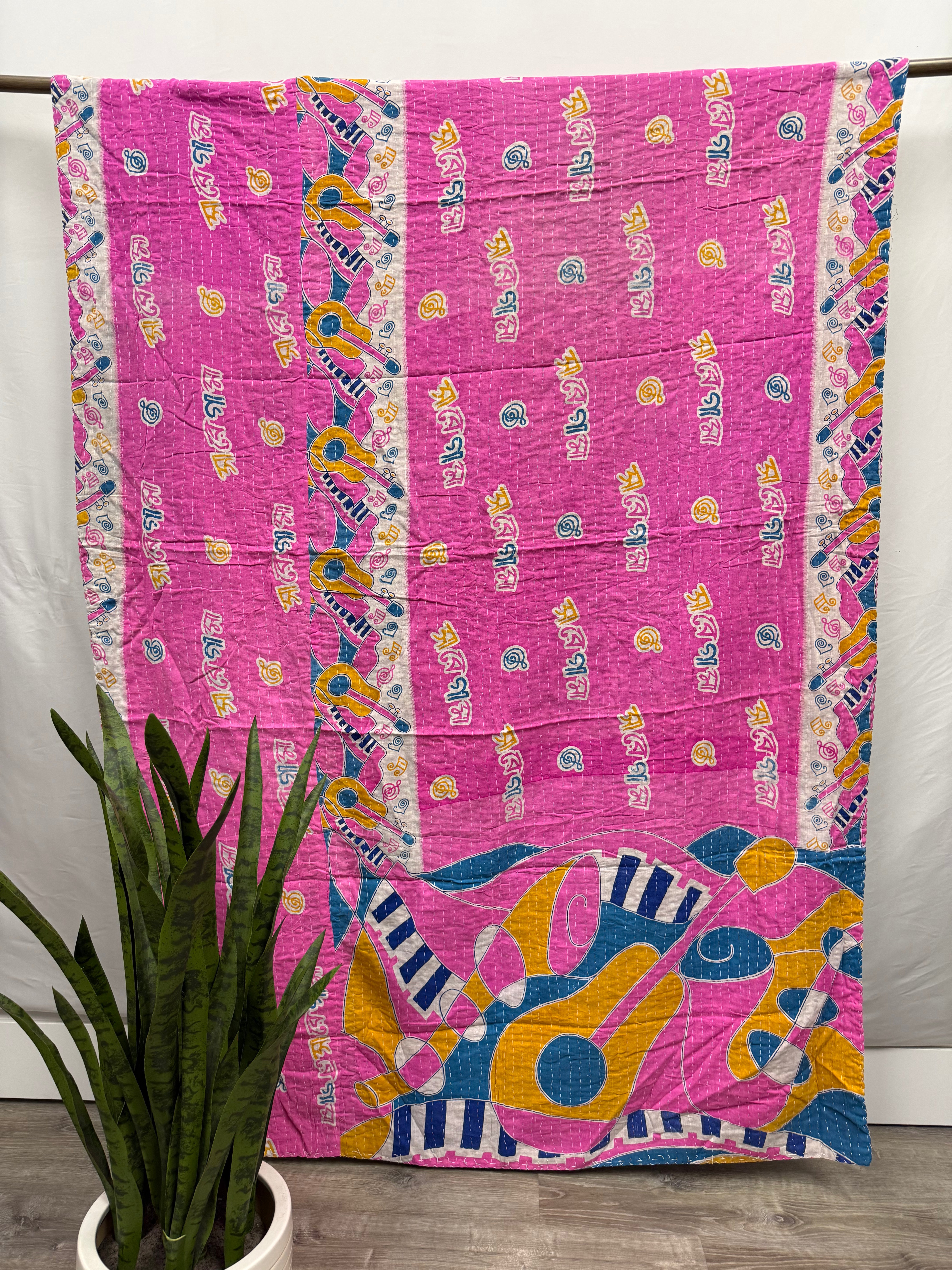 Twin Vintage Cotton Kantha Quilt