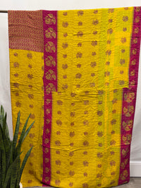 Twin Vintage Cotton Kantha Quilt