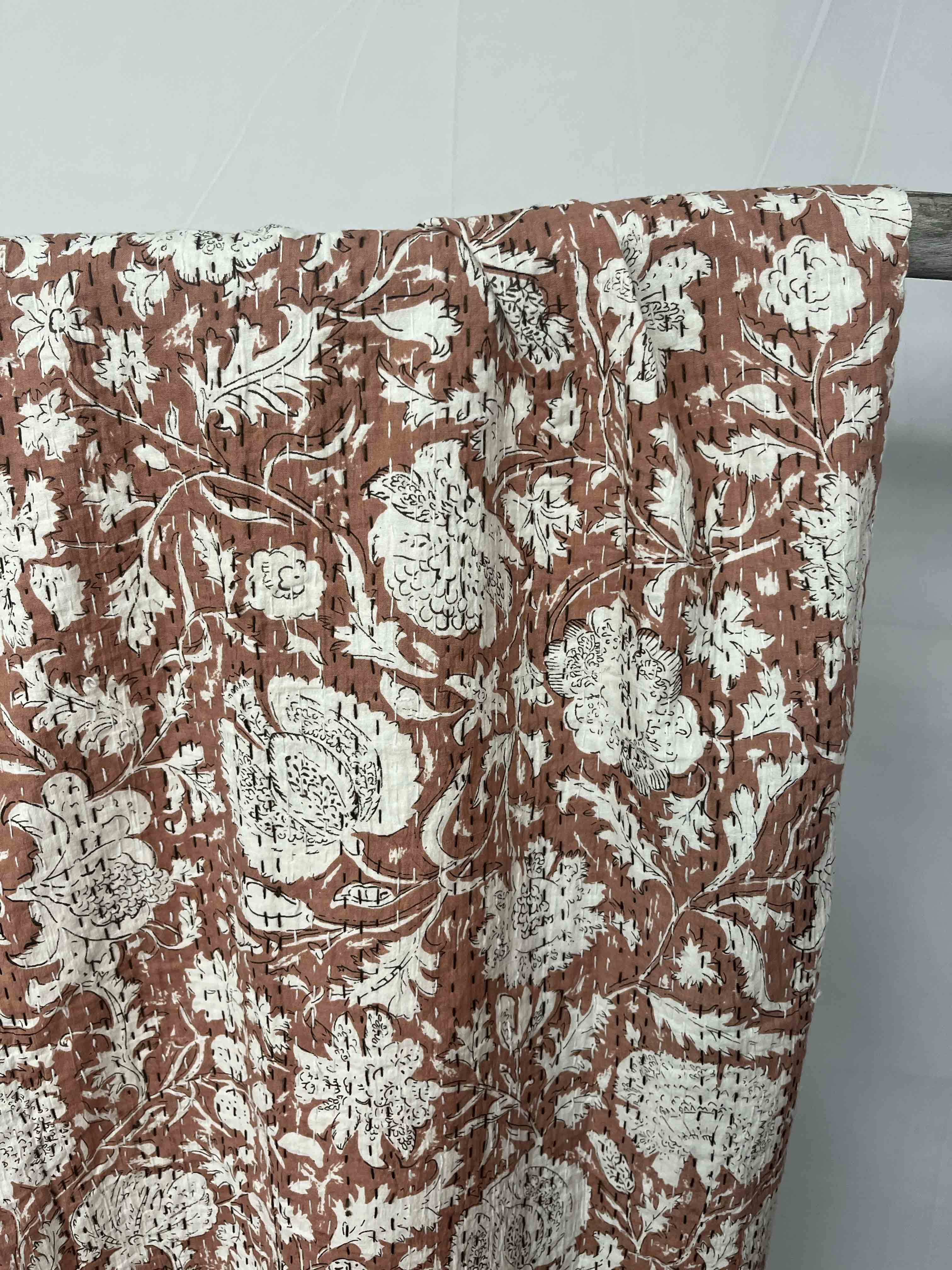 Block Print Cotton Kantha Quilt