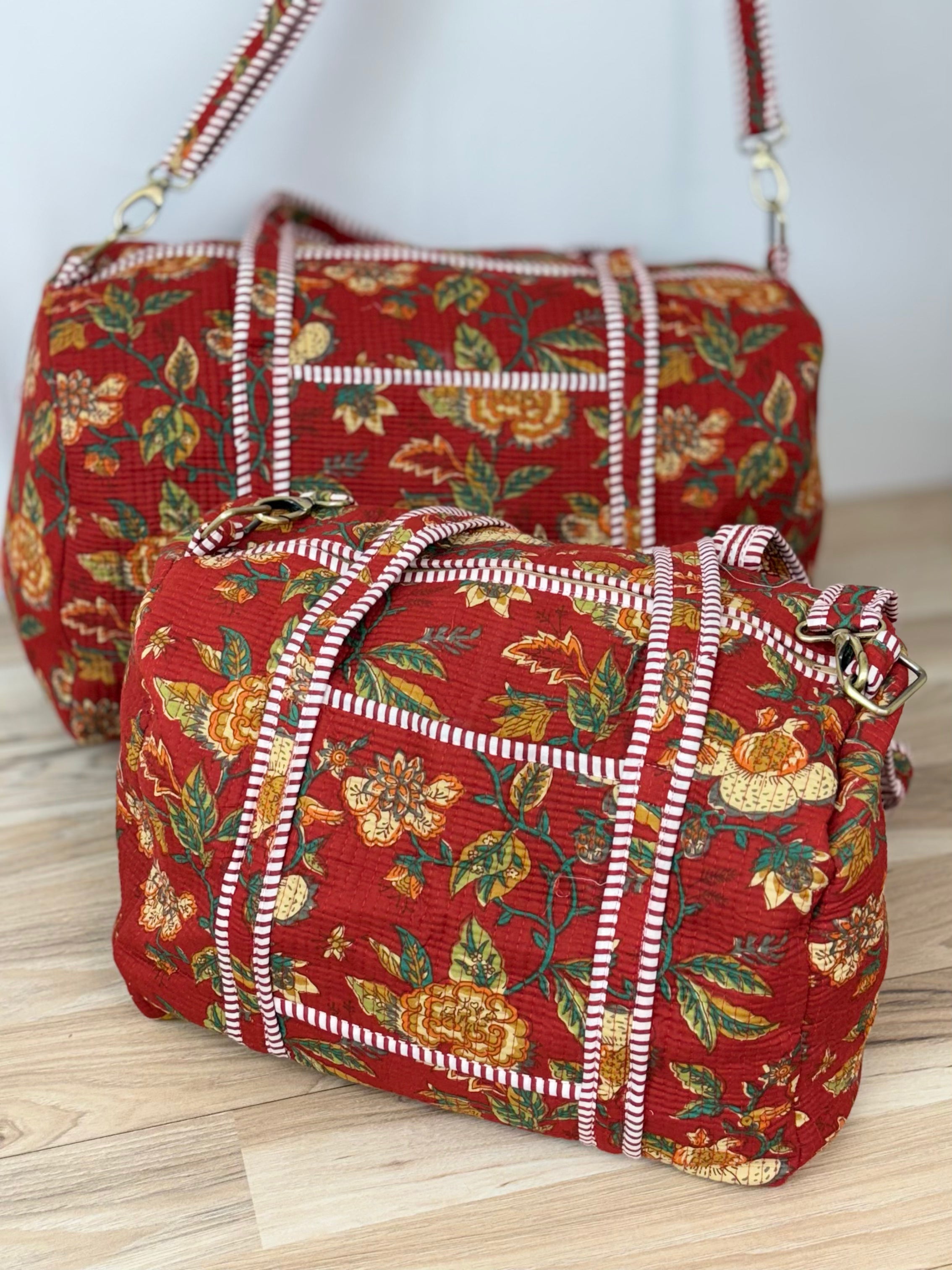 Rachel Block Print Weekender/Duffel Bag