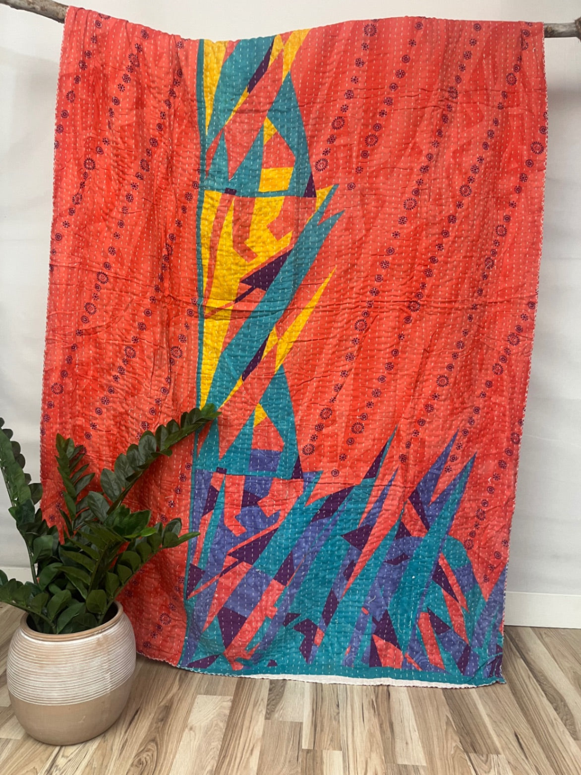 Vintage Cotton Kantha Quilt