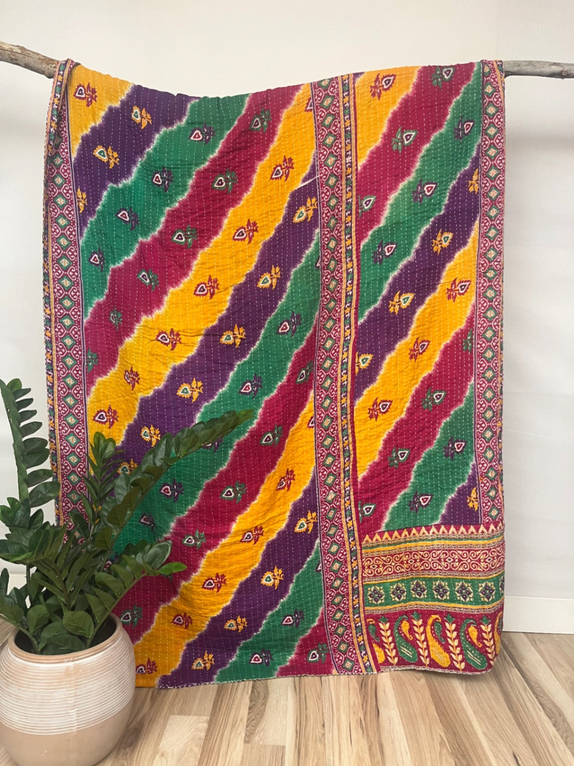 Vintage Cotton Kantha Quilt