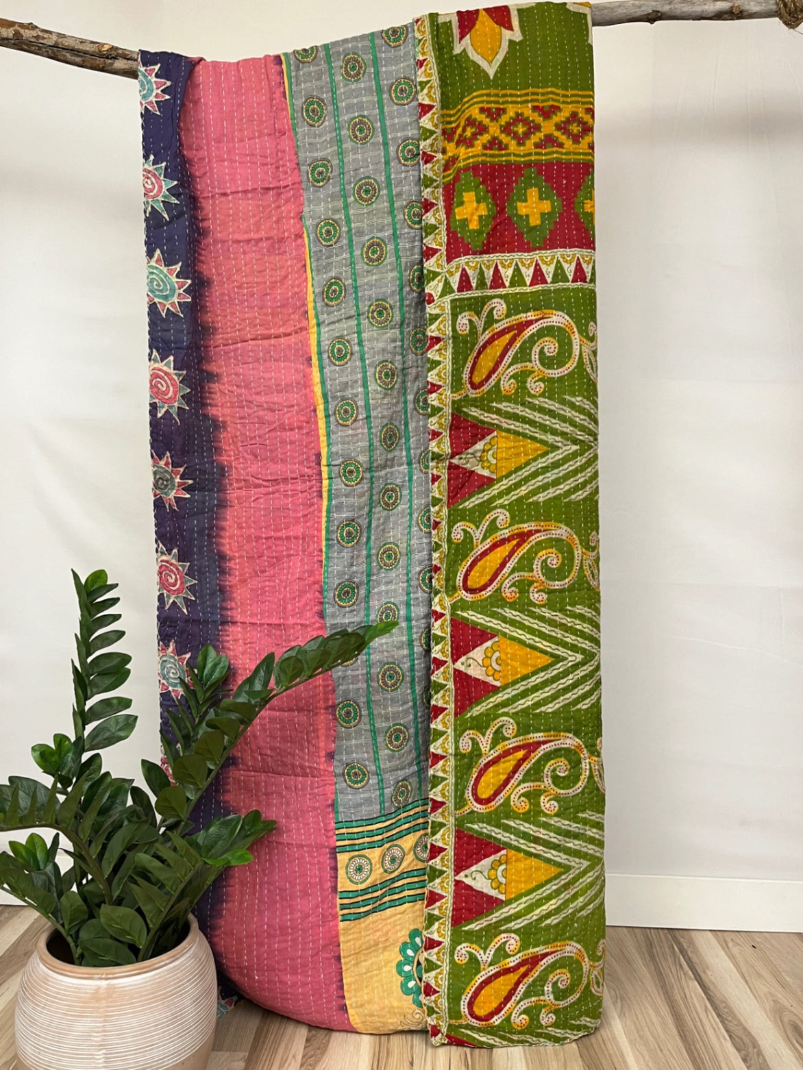 Vintage Cotton Kantha Quilt