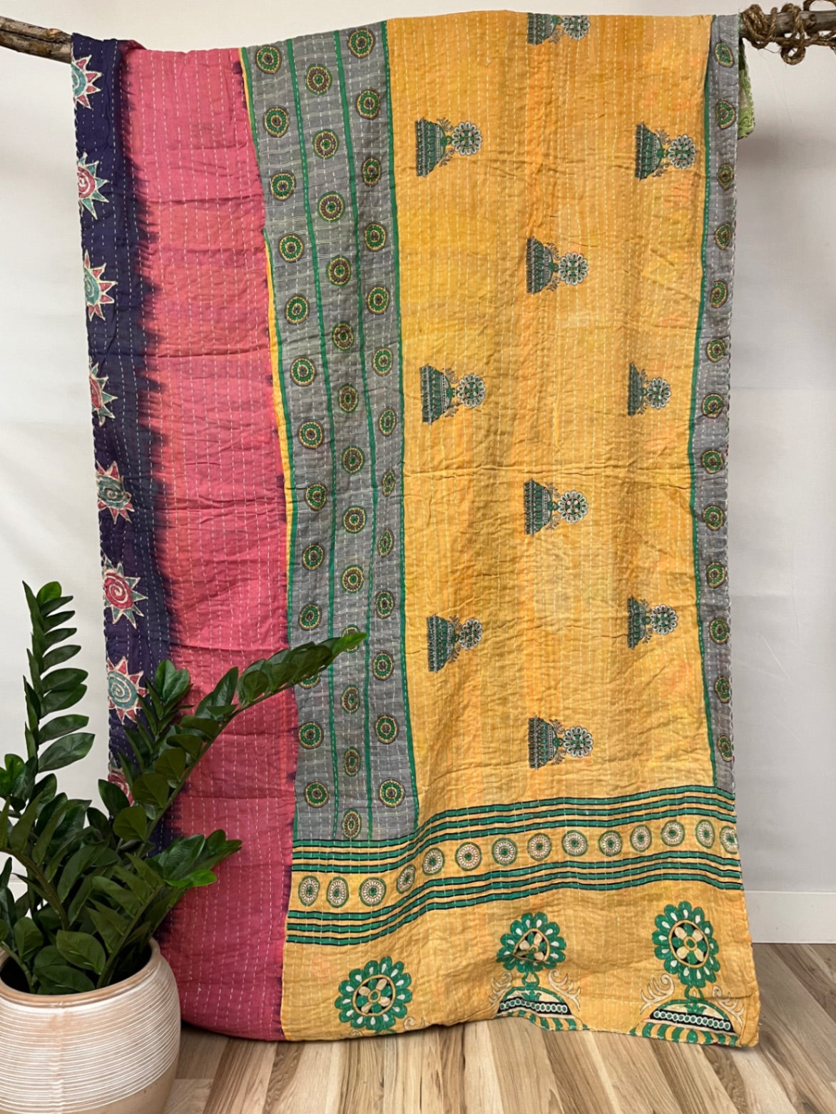 Vintage Cotton Kantha Quilt