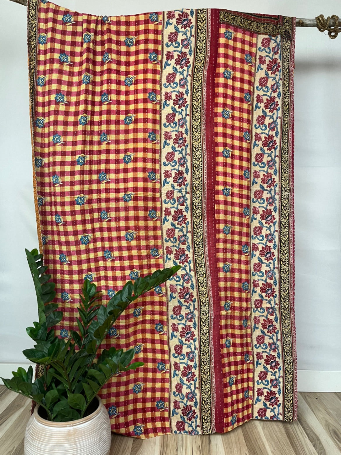 Vintage Cotton Kantha Quilt