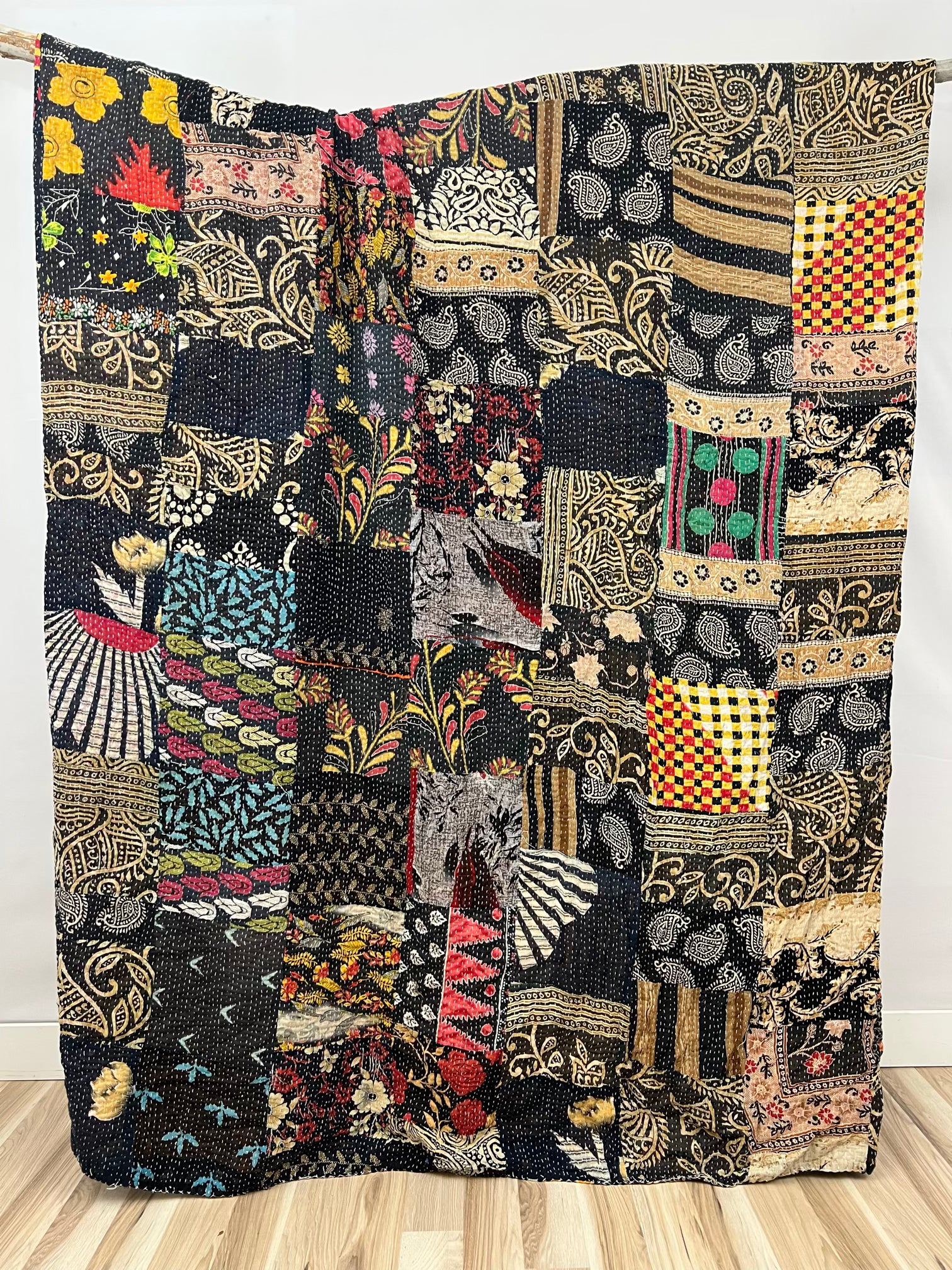 Patchwork Cotton Kantha Quilt King