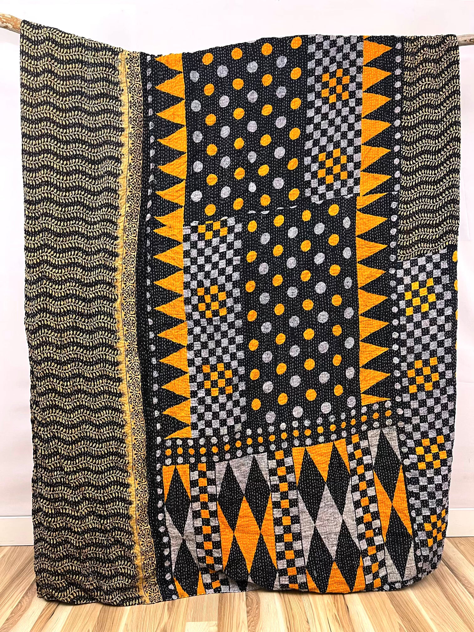 Patchwork Cotton Kantha Quilt King