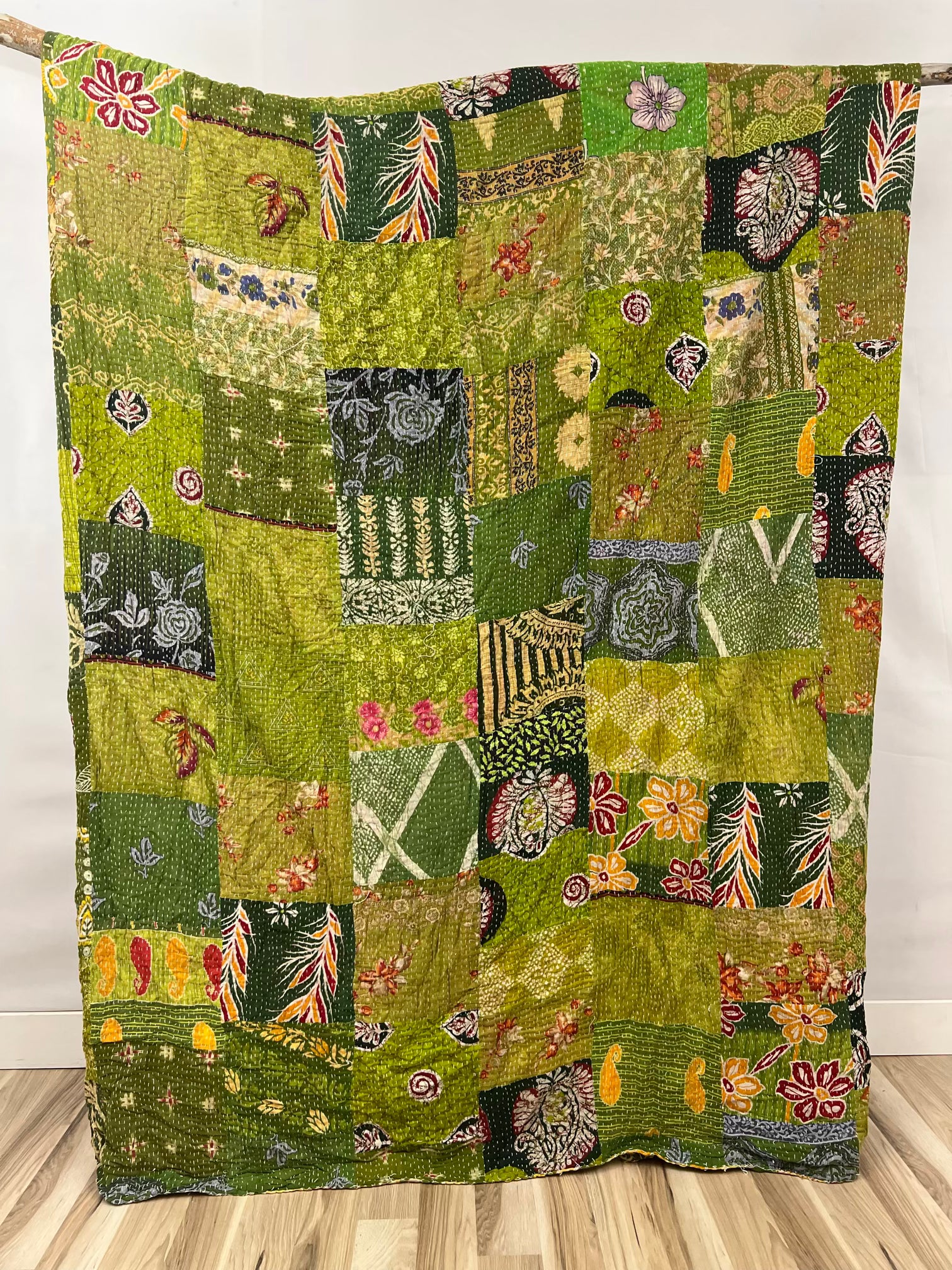 Patchwork Cotton Kantha Quilt King