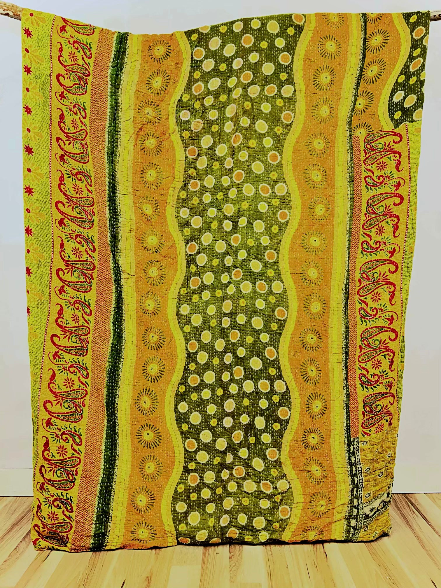Patchwork Cotton Kantha Quilt King