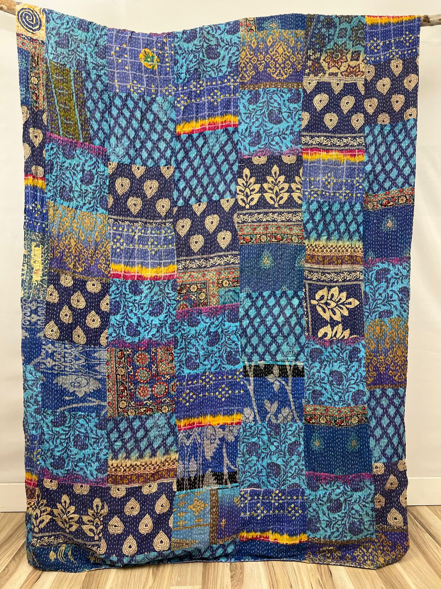 Patchwork Cotton Kantha Quilt King