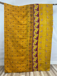 Patchwork Vintage Cotton Kantha Quilt - Queen