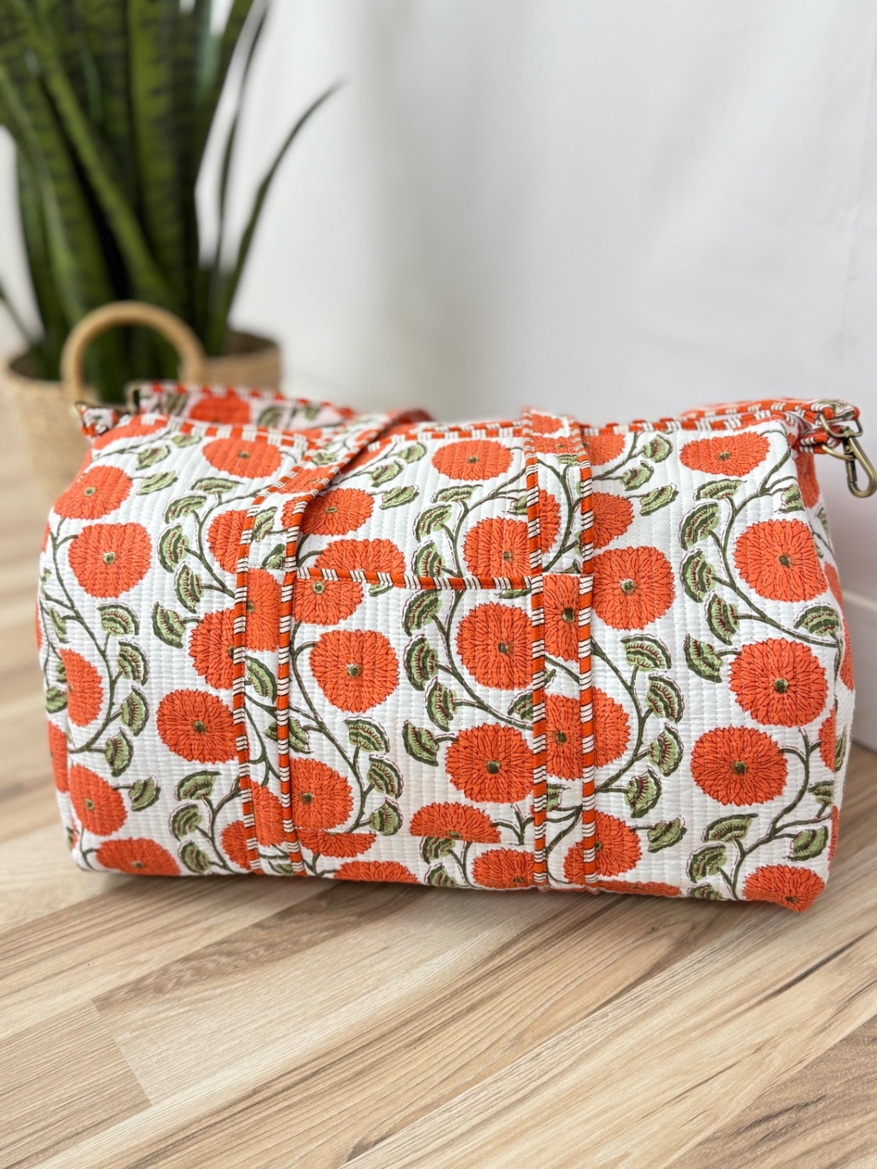 Quilted Weekender / Duffel Bag (Poppy)