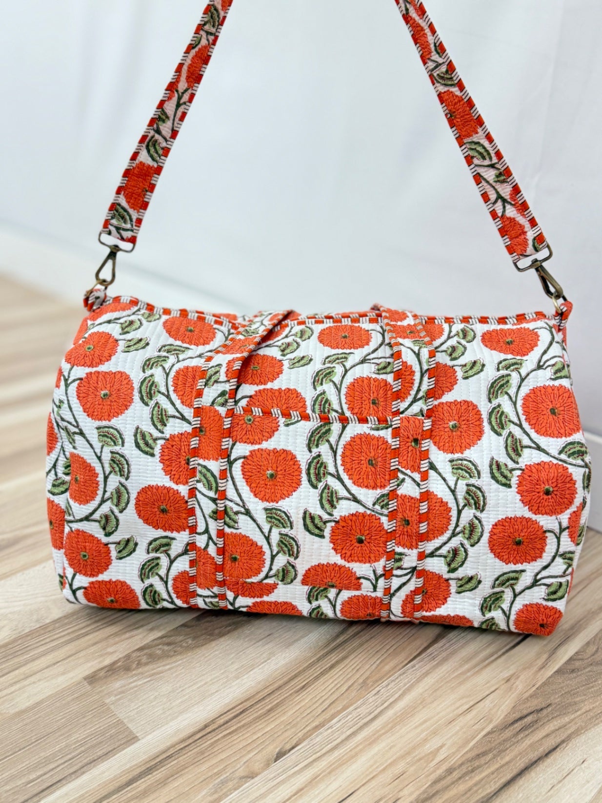 Quilted Weekender / Duffel Bag (Poppy)