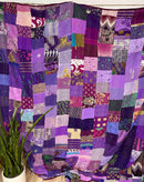 Purple Silk Kantha Quilt - Queen