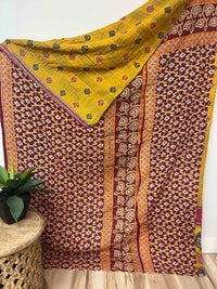 Vintage Cotton Kantha Quilt - Twin